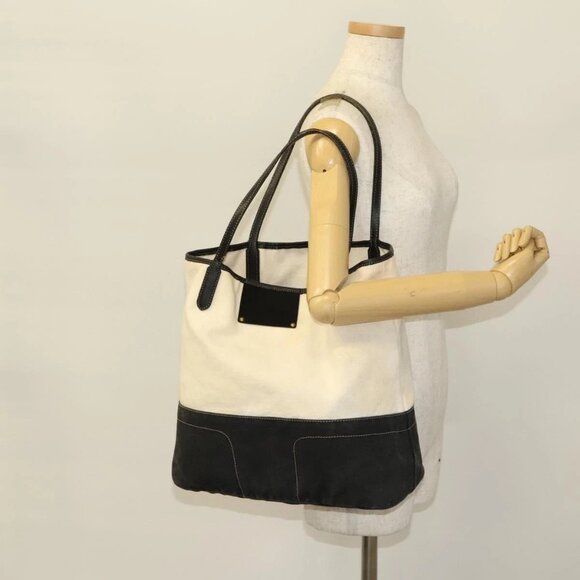 BURBERRY Tote Bag Canvas White Auth ti3062 - Picture 14 of 16